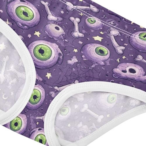 Wusikd Cartoon Bones Girls' Underwear Cotton Eyeball Girls Briefs Soft Toddler Underwear 2T4