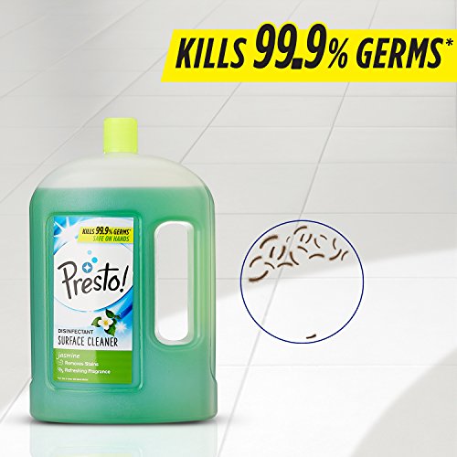 Image of Dish Wash Gel - 2 L (Lemon) & Amazon Brand - Presto! Disinfectant Floor Cleaner Jasmine, 2 L