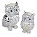 2er Set kleine Eule 5-7cm Silber Perlmutt Design Zierfigur Dekofigur Eulen