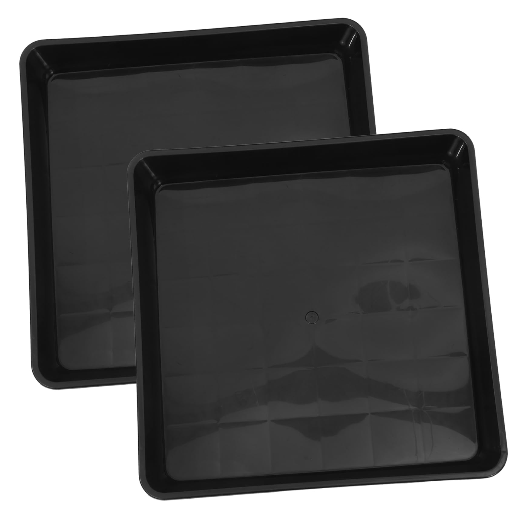 Platillos para Plantas de Exterior Cuadrados 2 Piezas 40 Cm Negro Resistente PP para Jardinería y Macetas Drenaje para Uso en Balcón y Terraza