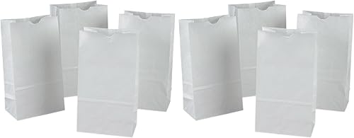 Bolsas de papel kraft arcoíris, 6 x 11 pulgadas, blancas, 50 bolsas (paquete de 2)