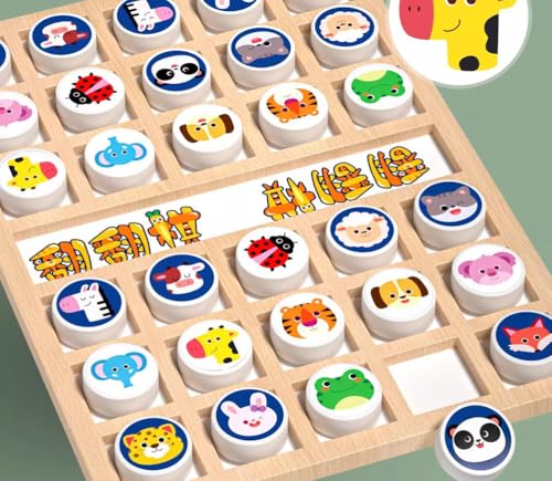 Juego Montessori de Memoria con Animales de Madera miniatura 3