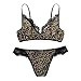 Produktbild Lemooner Damen Leopard Sexy Spitze Dessous Strapse Set Nachtwäsche Unterwäsche Lingerie Reizwäsche Halter Cami Top Erotik
