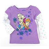 Disney Girls' Frozen Anna and Elsa Long-Sleeve Twofer Shirt