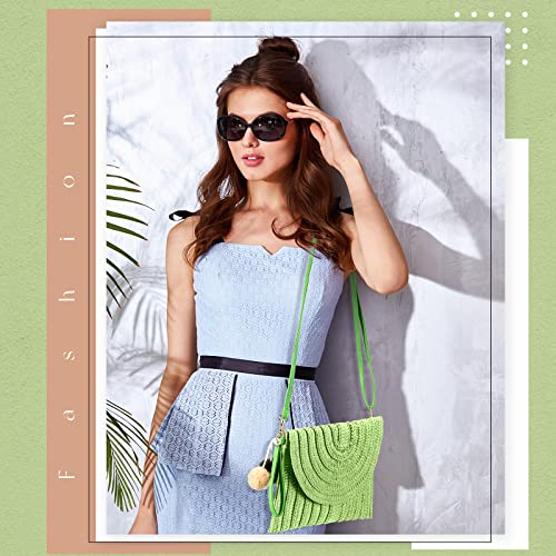 Image of Frienda Straw Purses for Women Straw Clutch Crossbody Bag Summer Beach Shoulder Bag Woven Envelope Wallet Handbags