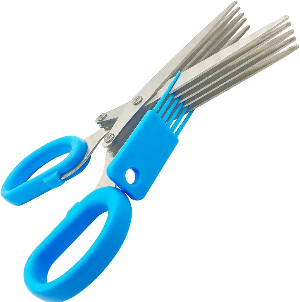 Stainless Steel Kitchen Knives 5 Layer Scissors Shredded Cut Herb Scissors Spices Scissors Kitchen Scissor Shredded