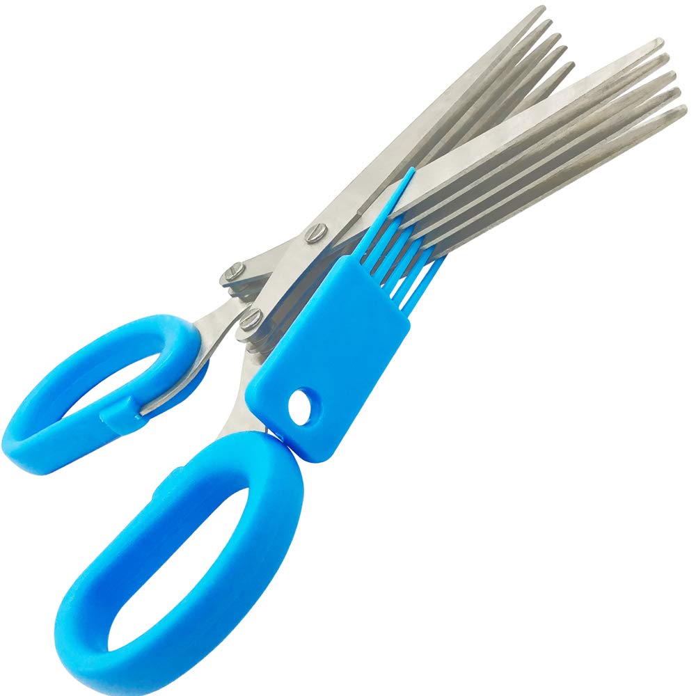 Stainless Steel Kitchen Knives 5 Layer Scissors Shredded Cut Herb Scissors Spices Scissors Kitchen Scissor Shredded