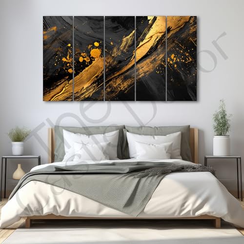Image of The Castle Decor Abstarct art painting with frame Big Size 27x48 Wall art for living room,Bedroom,Drawing room,Hotels-Wooden Framed-314