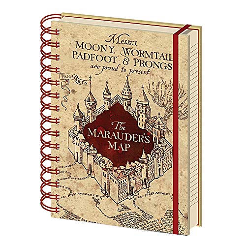 Genuine Harry Potter Marauder's Map A5 Wiro Hardback Journal Notebook Paper Note Pad