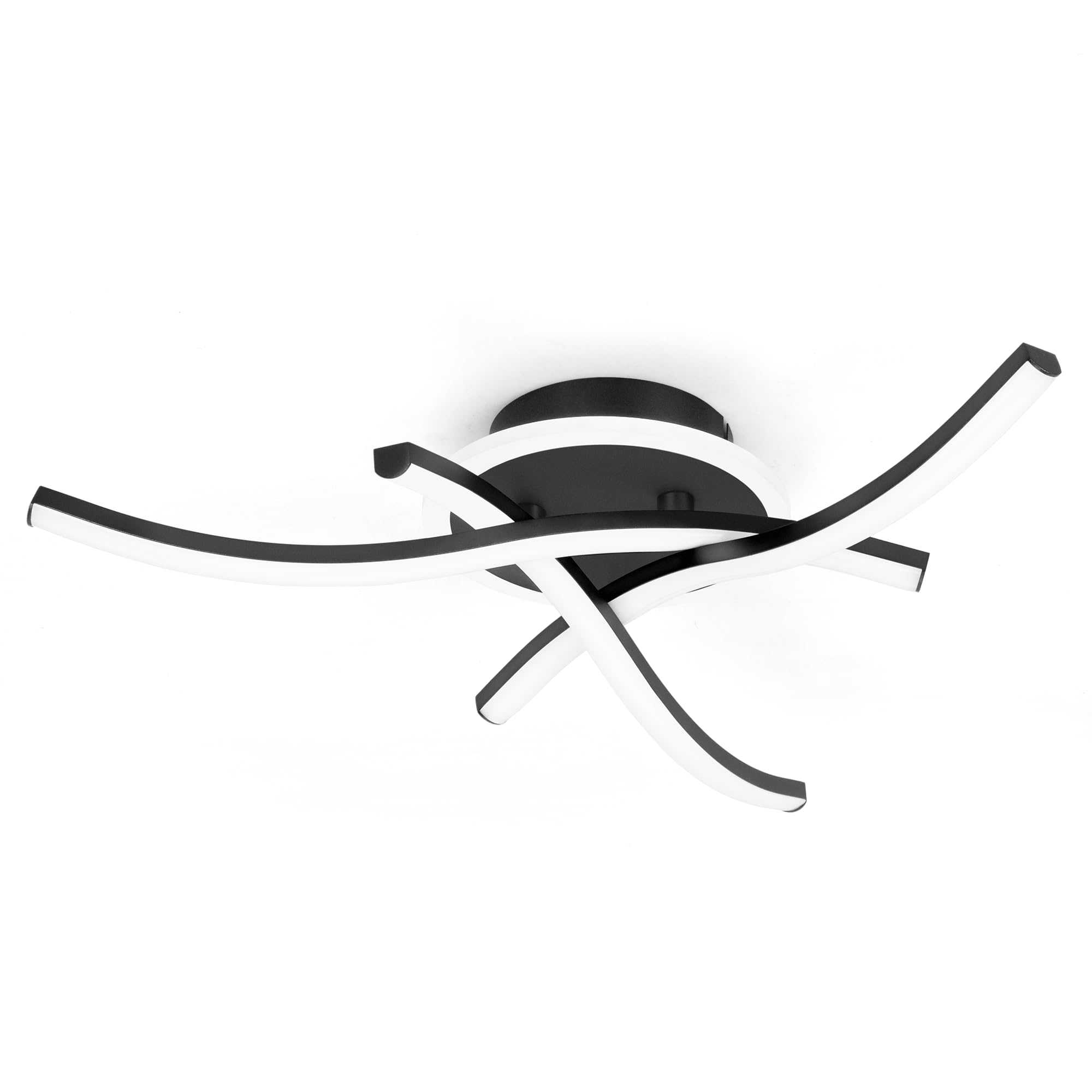 Plafonnier LED Moderne 21W, 3000K/4500K/6500K Lampe Plafond 2100lm CRI≥80, Luminaire Plafonnier pour Salon, Chambre, Bureau, Cuisine et Couloir avec Fonction Mémoire Noir