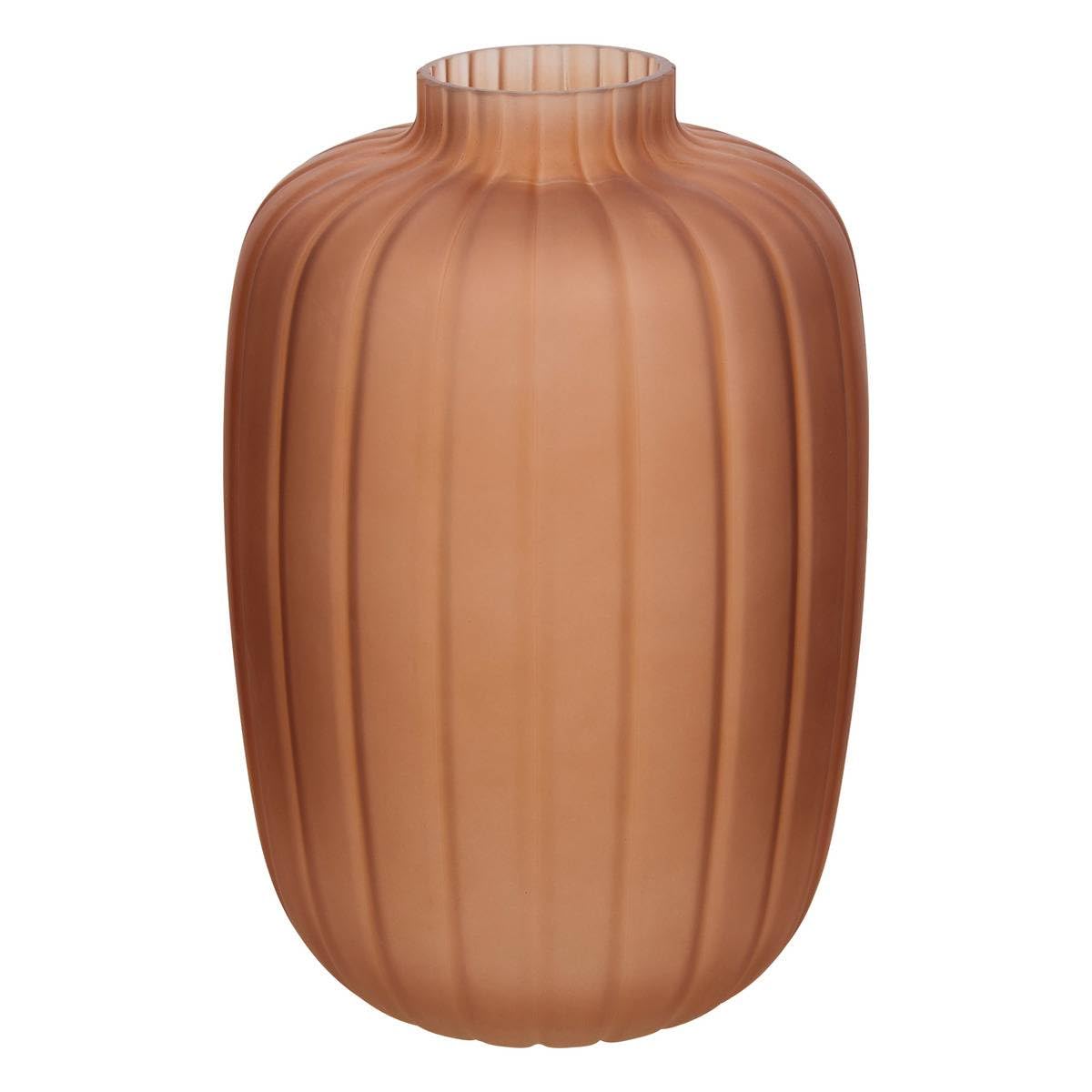 Vase Tigy Atmosphera ambre 30cm en verre texturé haute qualité