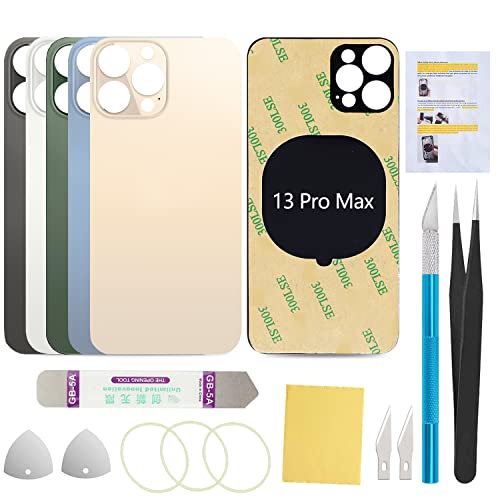 UooFide Back Glass Cover Replacement Compatible with iPhone 13 Pro Max 6.7-Inches All Carriers (Gold)