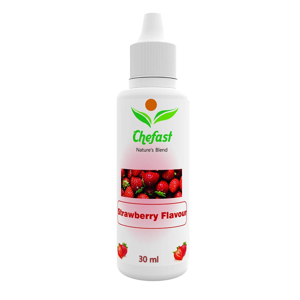 Chefast Strawberry Flavour Baking Essence for Cake, Ice-Cream, Chocolates, Milkshakes- 30ML ( Use 2-3 Drops Essence for 250 Grm Cake)