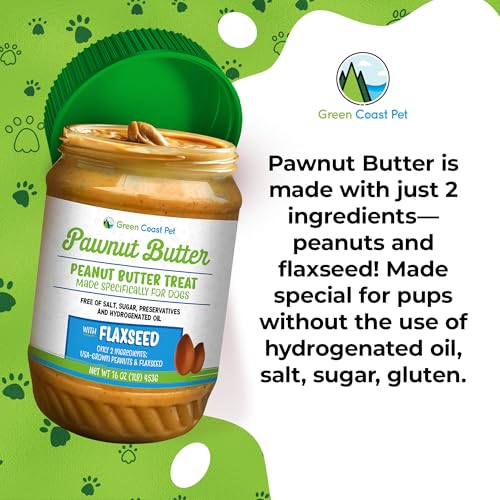 All-Natural Pawnut Butter for Dogs | Made in USA | Peanut & Flaxseed Blend All-Natural Pawnut Butter for Dogs | Made in USA | Peanut & Flaxseed Blend