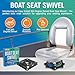 Boat Seat Swivel Base, Replacement Mount for Bass or Jon Boats, Van, Bar Stool, and Chair Accessories, Swivel Bracket and Seat Plate Replacement Parts 1 Pack