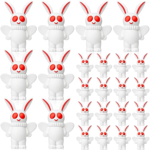 Chunful Mini Mothman Figurines Moth Man Cryptid Statues, White, 25 Pcs