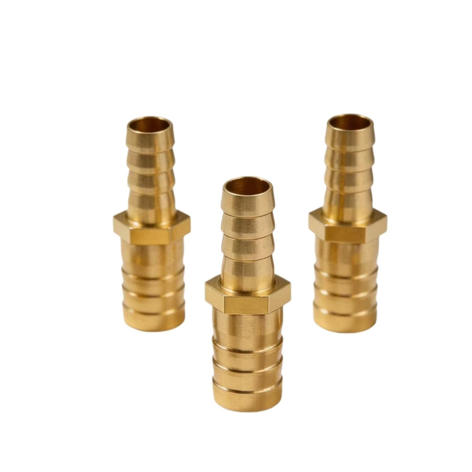 SQQCREATO Brass Hose Connector Brass Straight Hose Pipe Fitting Equal Barb Reducing Joint Gas Copper Barbed Coupler Connector Adapter(25mm To 16mm)