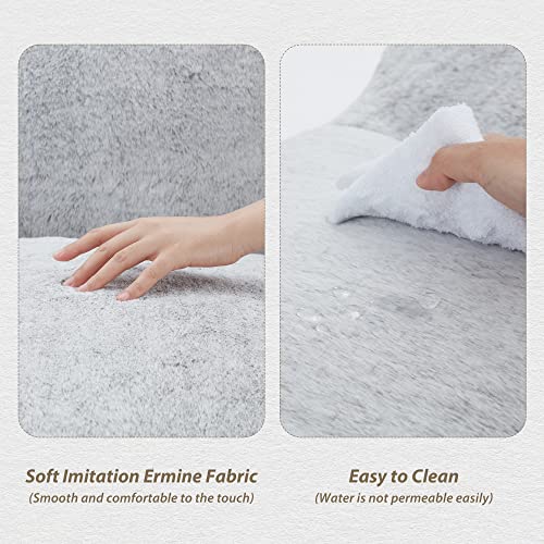 Homguava Giant Bean Bag Chair Sofa High-Density Foam Filled Sofa Chair Large Lazy Beanbag Sofa With Armrests For Living Room, Bedroom (Light Grey) #TOP4