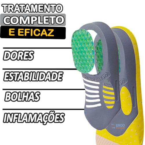 Palmilha Ortopedica Para Fascite Plantar, Esporão de Calcâneo, Dor no Pé, Pernas, Calcanhar e Coluna
