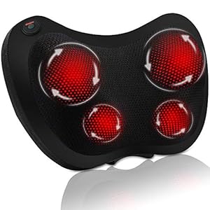 Massagekissen mit Wärmefunktion, Shiatsu Massagegeräte für Nacken Schulter und Rücken – Elektrische Nackenmassagegerät mit wärme für Muskel -back neck massage pillow- Ideal für Haus, Auto und Büro