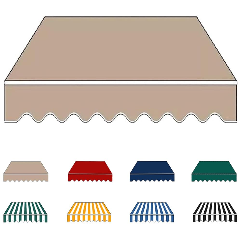 Lona De Repuesto para Toldo Exterior 3.0x2m, Tela De Repuesto para Toldo, Lona Recambio Jardín Patio Terraza Balcón(Khaki,3.0x2m(10x6.5ft))