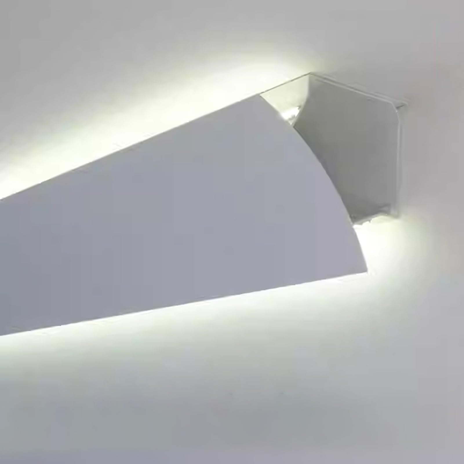 Aluminiowa listwa wykończeniowa z kanałem LED, pośrednie listwy oświetleniowe do narożników sufitowych i ściennych, dekoracja, 18ft / 5,5 m, nowoczesny akcent do domu