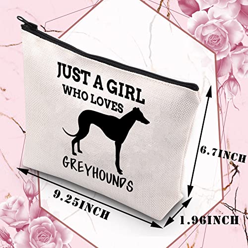 PLITI Greyhound Dog Lover Gifts Greyhound Mom Gift Just a Girl Who Loves Greyhounds Makeup Bag For Greyhound Owner (Girl loves greyhounds U) - Image 2