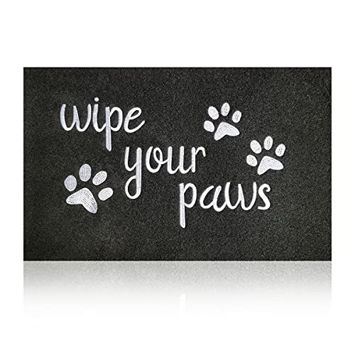 HLFMVWE Welcome Mats for Front Door Wipe Your Paws Funny Doormat, Durable Natural Rubber Non Slip Back Mat Indoor Doormats Dog Doormats Mats for Entryway Porch Black Mat