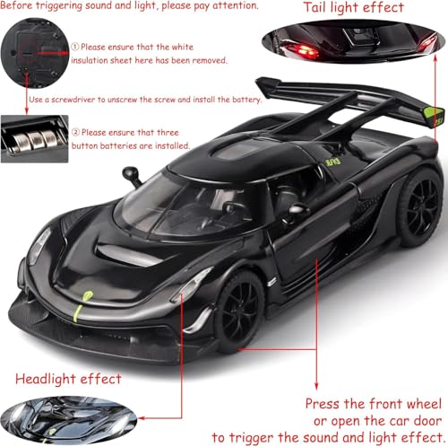 Image of 1:32 Koenigsegg Jesko Die-Cast Metal Car with Sport Toy Car [ Colour As Per Stock ]
