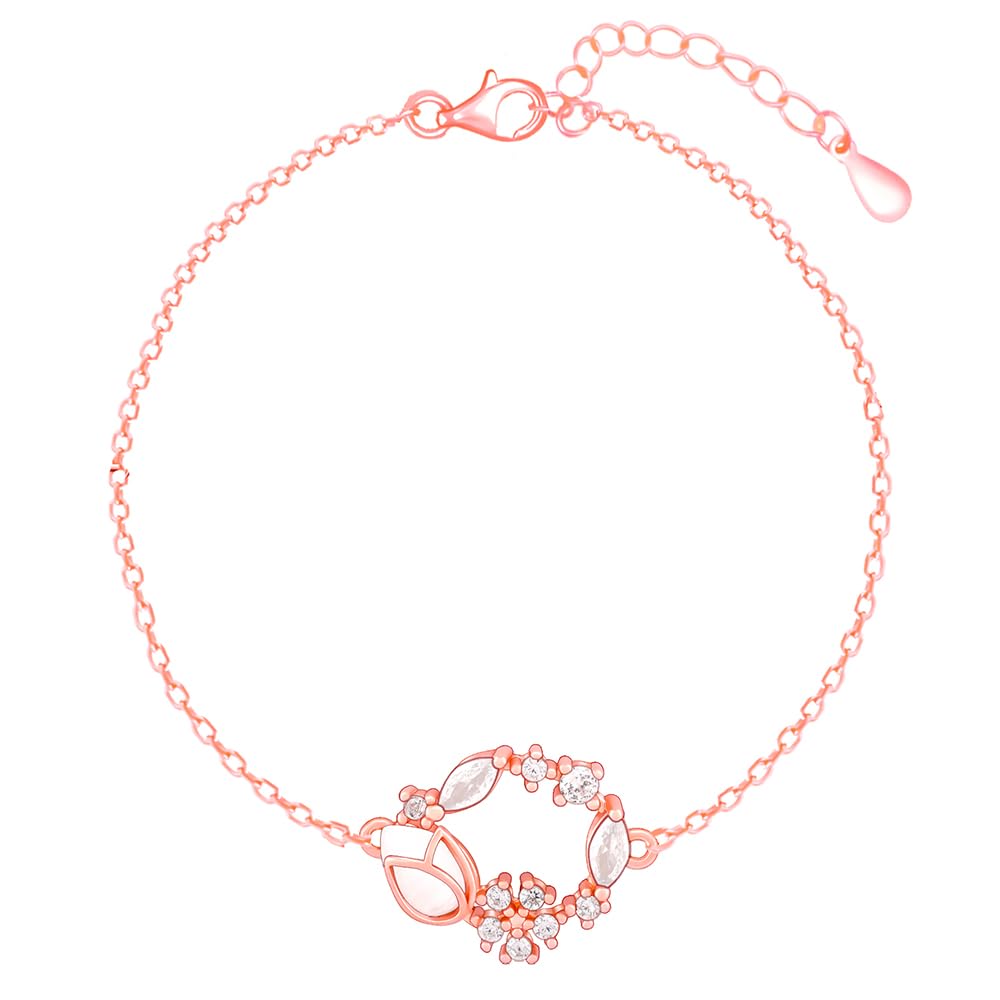 GIVA 925 Silver Rose Gold Drop Wreath Bracelet, Adjustable | Gifts for Women and Girls | With Certificate of Authenticity and 925 Stamp | 6 Months Warranty* (B0CVN8FFC4) Amazon Price History, Amazon Price Tracker