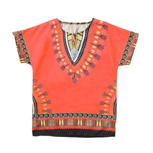 FGUUTYM Vestido Africano Unisex de 2 a 7 Años, Camisa Dashiki Casual Manga Corta con Estampado Africano Étnico Caftán Tradicional para Niños