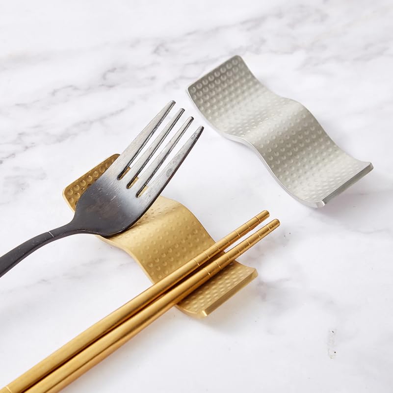 PRETYZOOM Soporte De Palillos Moderno De Metal Inoxidable Reposa Palillos Doble para Cocina Y Restaurante Organizador De Comedor Compacto Y FáCil De Limpiar