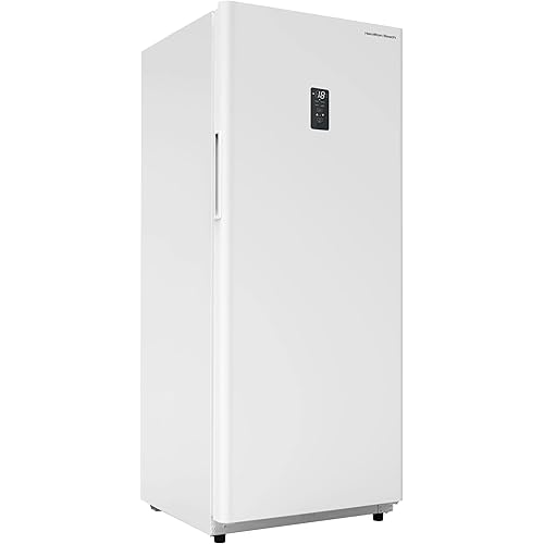 Hamilton Beach HZ4941 14 cu ft Upright Convertible Fridge/Freezer-Frost Free-Reversible Door-Removable Glass Shelves-LED Interior Light, White
