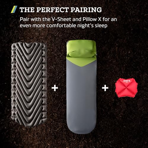 Image of Klymit Static V Luxe Sleeping Pad, Lightweight Lofted Camping Air Mattress for Tents and Cars with Body Mapping Tech, 3 In Thick Grey