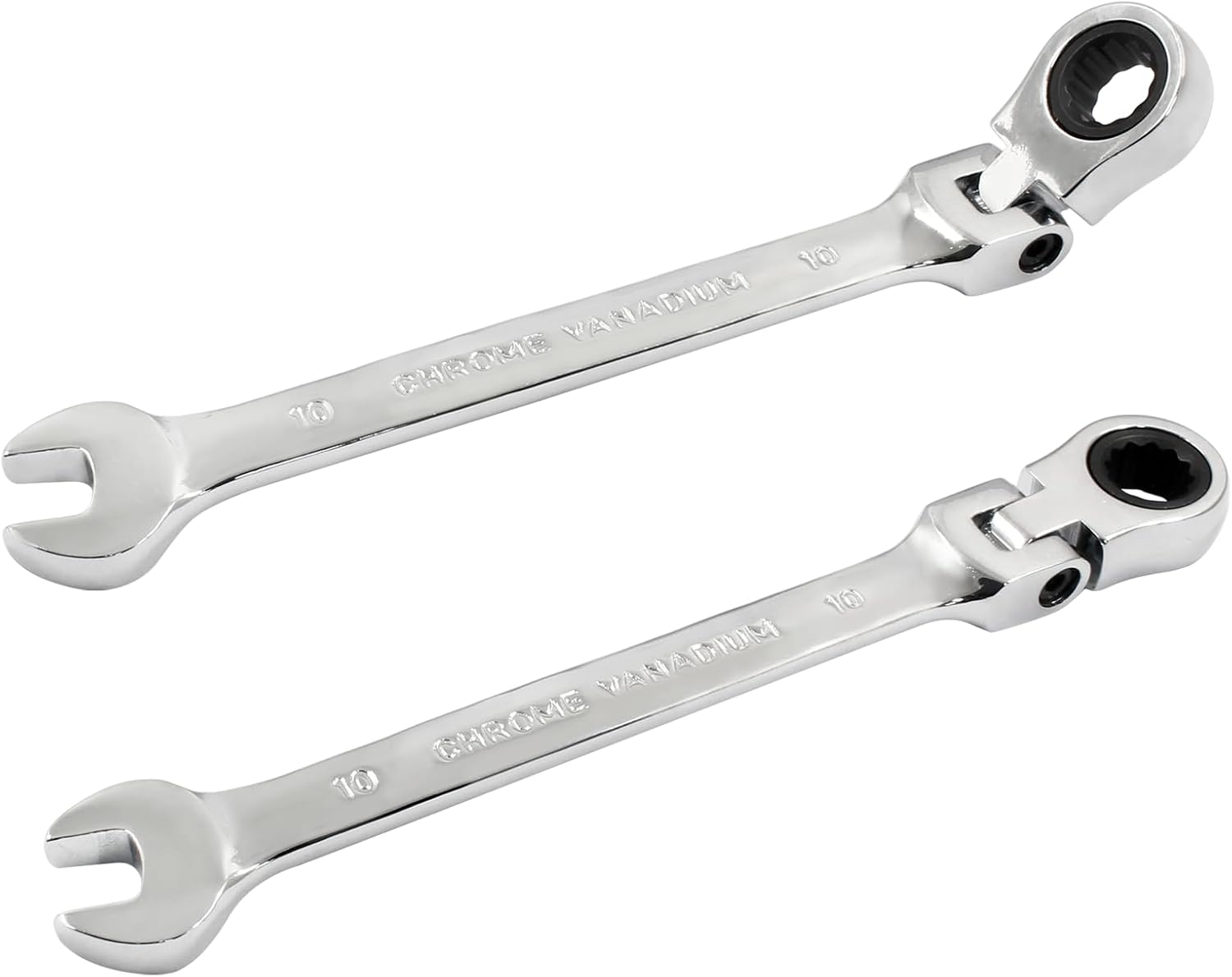 3Pcs Flexible Ratchet Wrenches Set, Chrome Vanadium Steel Gear Wrench for Versatile Gear Ring Ratcheting Combination (10mm,5° Movement and 72 Teeth)