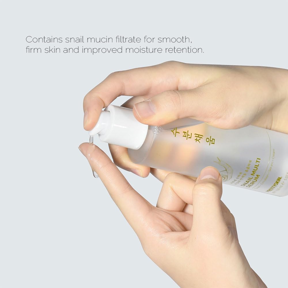 PRETTYSKIN Snail Mucin Serum for face 5.07fl.oz (150ml) Toner+Emulsion+Serum+Cream | Korean Skin Care - Image 3