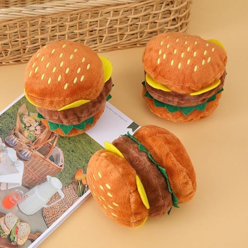 Juguete Mordible Squeaky en Forma de Hamburguesa para Perros miniatura 3