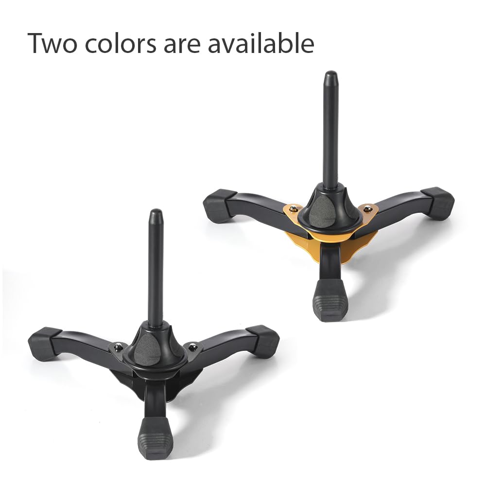 HURRISE Flute Clarinet Stand, Tripod Stand Holder Portable Foldable Tripod Stand for Clarinet Flute Oboe Wind Instrument Non slip Lightweight Holder Stand Clarinet Accessories (Metal)