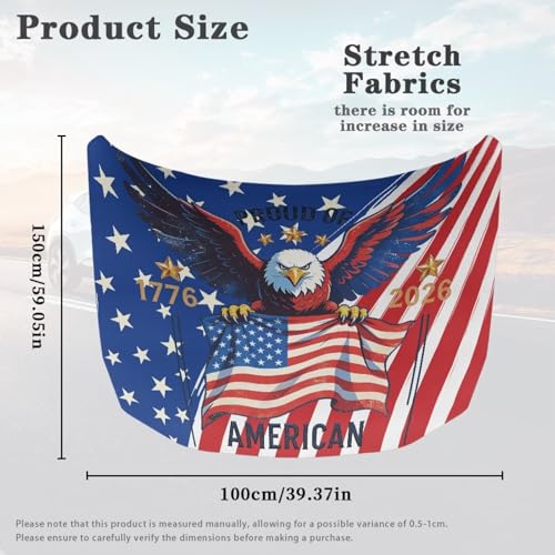 Image of 250th USA Proud Car Half Car Cover Sunshade Waterproof Portable Car Cloth Windshield Hood Universal for Cars All-Season Protection
