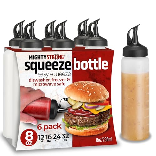 6 Pack 8 Oz Condiment Squeeze Bottles