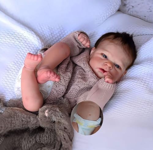 Muñeco bebé reborn realista niño 17 pulgadas silicona miniatura 1