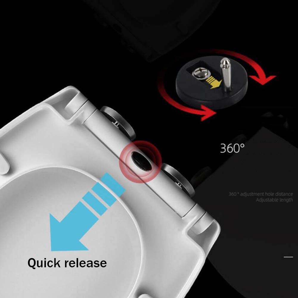 Sedile WC Universale Soft Close Copriwater, con Chiusura Ammortizzata Plastica Termoindurente Antibatterico Ideale per Bagno, Bianco,O Shape-Sonandmothercover