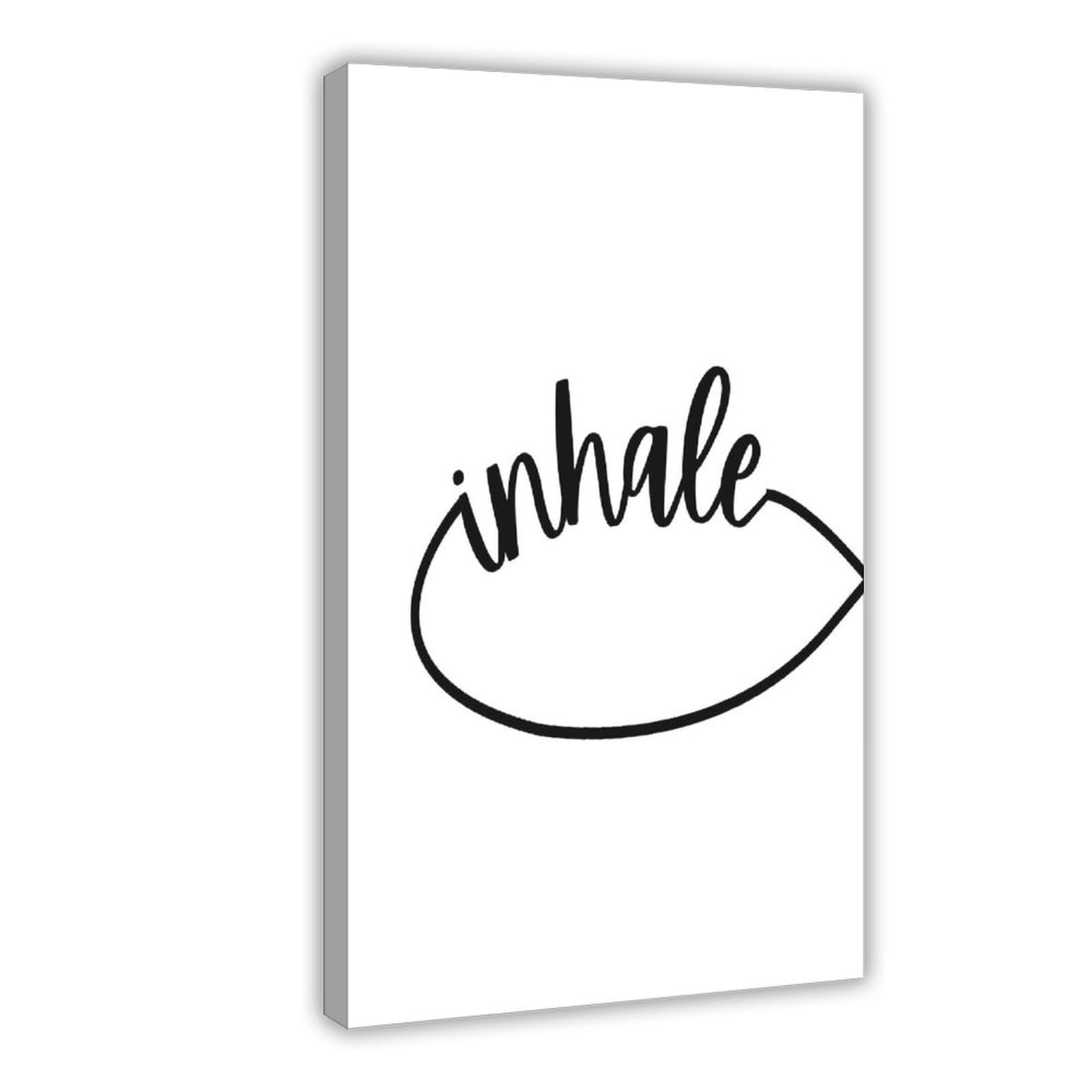 GJtyRFH Inhale Mindful Breathing Mental Health Wall Art Canvas Art Wall Decor Posters Home Bar Restaurant Garage Cafe Logo Gift 12" L X 18" W