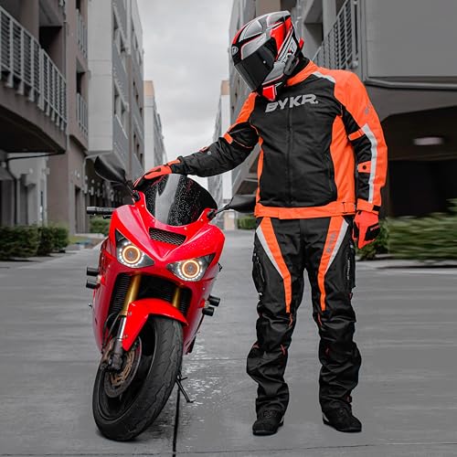 Image of BYKR Mesh Motorcycle Jacket For Men Dual Sports Adventure Breathable Riding Protective Motorbike Jackets Enduro CE Armored