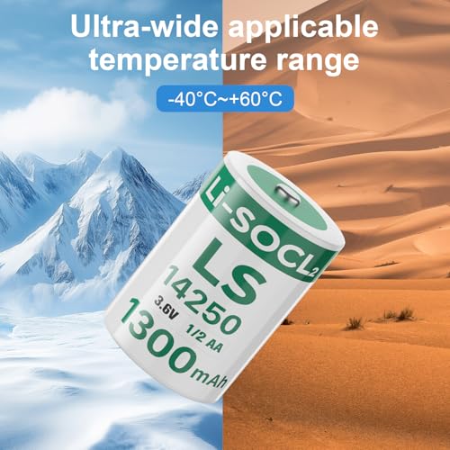 Image of 2PCS LS14250 Batteries 3.6V 1 /2AA Lithium Battery for Dogwatch Collar | 1300mAh ER14250 Batteries Replacement Compatible with SAFT Water Meter /Electricity Meter,Security System(Non Rechargeable)