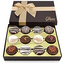 Gourmet Cookies Gift Basket - Delicious Chocolate Gift Basket Great for Birthday Treats for Women and Men - Fancy Chocolate Covered Cookies for Gifting, 12 Count