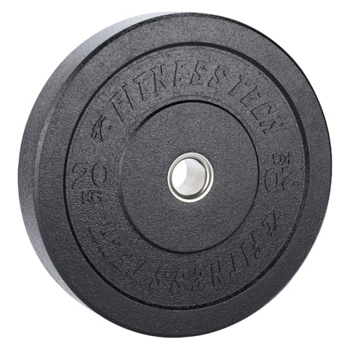 Discos Bumper Plate Hi-Temp | Pesas Olímpicas de Caucho Reciclado Alta Resistencia para Gimnasio o Casa - 5/10/15/20/25kg - Ø50 mm | Cross Training, Halterofilia y Powerlifting (20, Kilogramos)