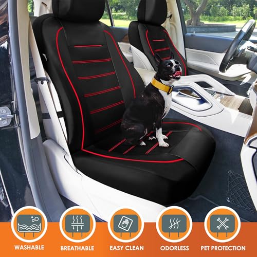 Image of Universal Fit Premier Leatherette Seat Covers - Full Set - Red
