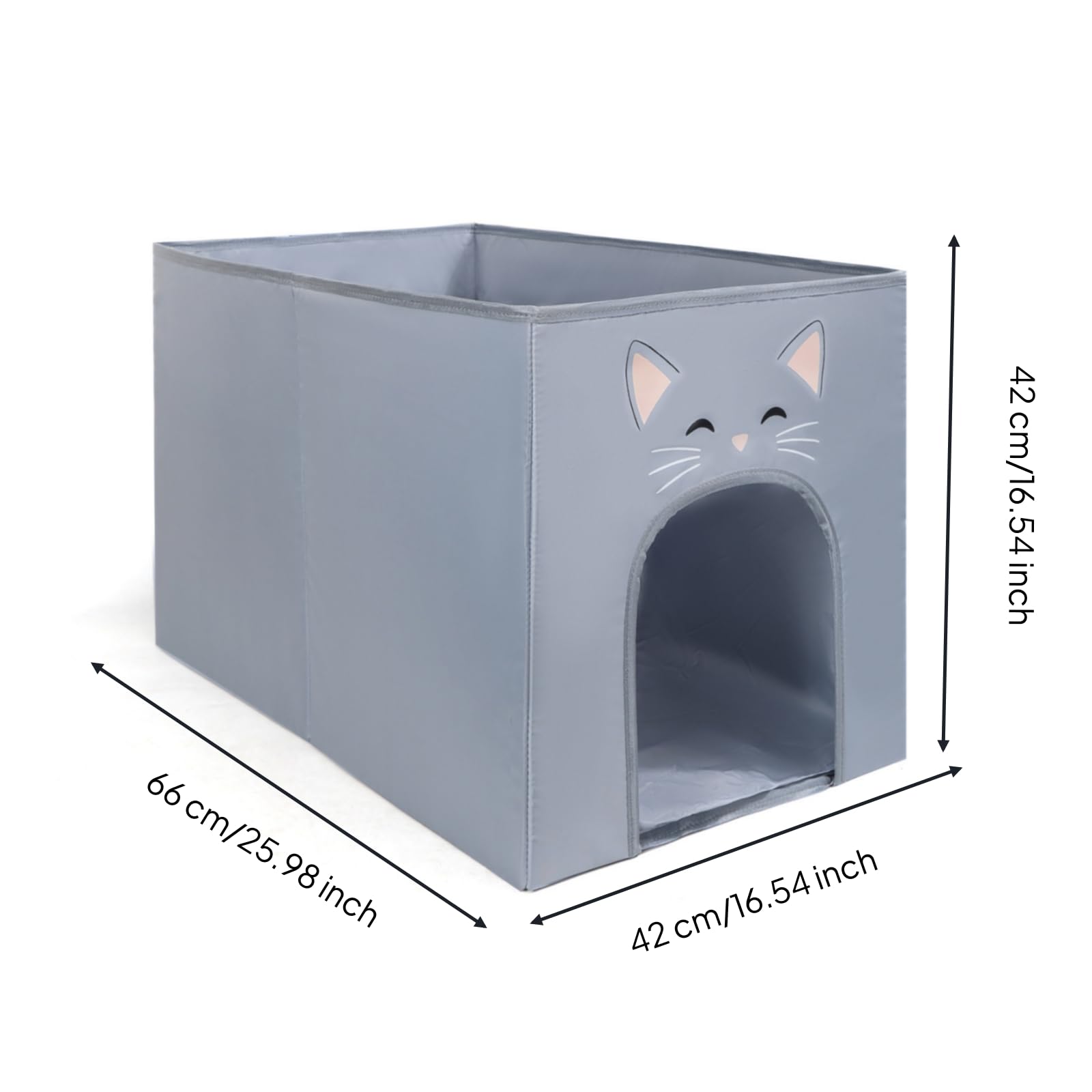 perfeclan Bandeja para Arena de Gato Portátil Arenero con Cubierta Plegable Caja Higiénica con Laterales Flexibles y Contiene Granos y Ahorra Espacio PP y