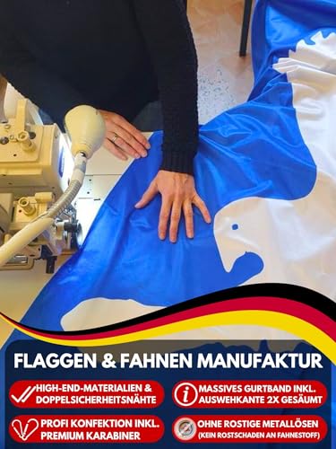 KÖNIGSBANNER Zertifizierte Flagge Fahne Glaisin - LWL 20 x 30cm - Kleinfahne mit zwei Befestigungsbändern aus deutscher Flaggen-Manufaktur